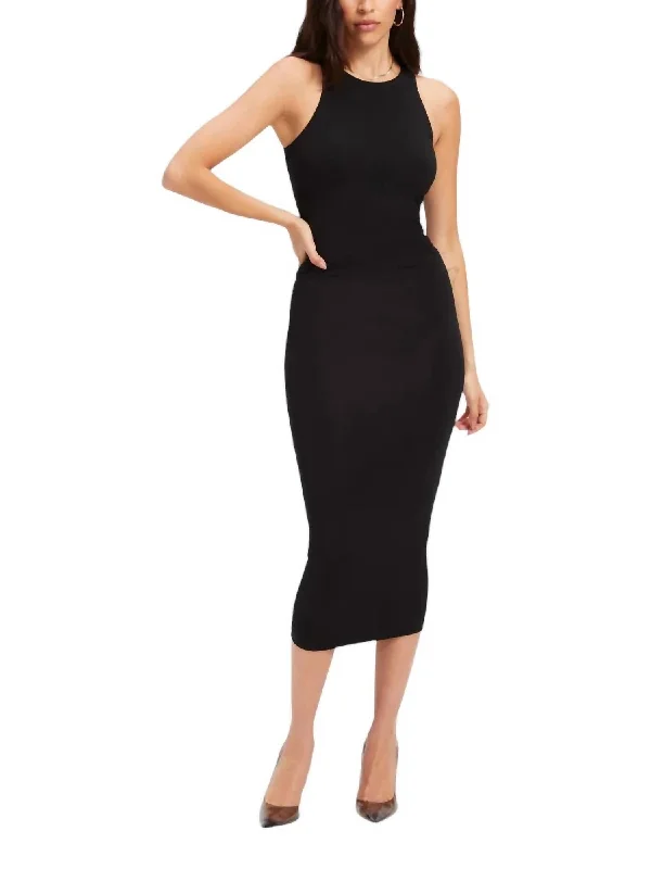 New Styles Just In Touch Cut In Tank Midi Dress In Black Effortless Comfort