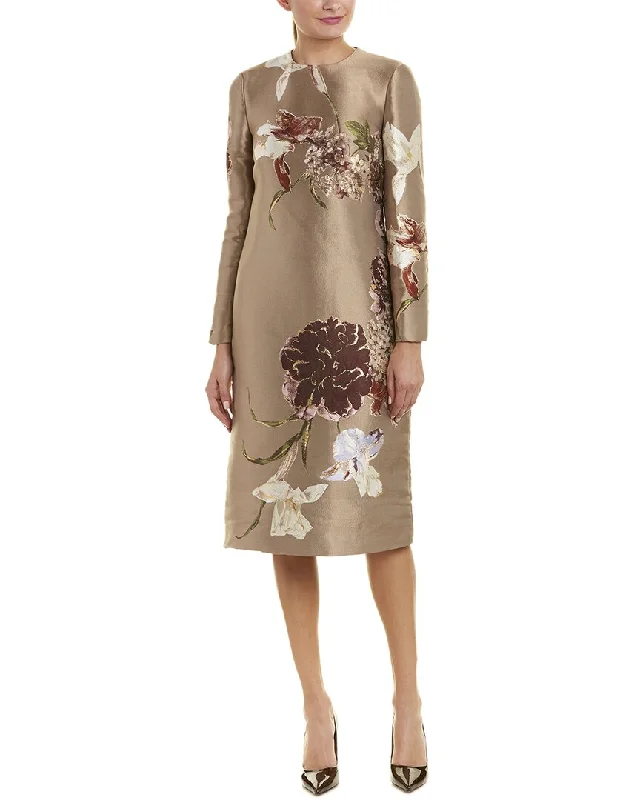 Limited Time Special Offer Valentino Silk-Blend Midi Dress Romantic Date - Night Ensemble