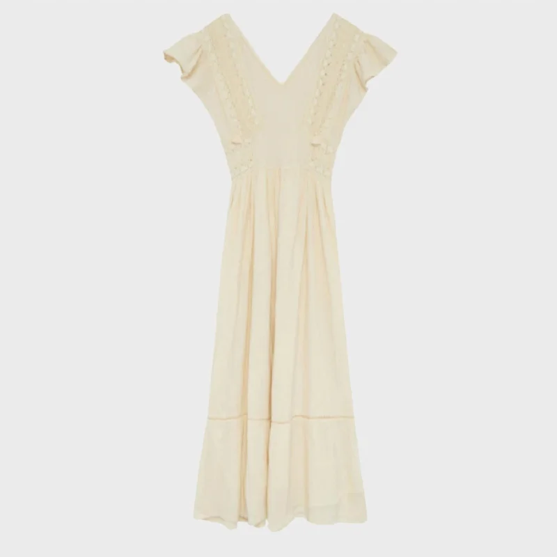 Inspired By You, Designed For You Vina Midi Dress In Ivory Feminine Soft - Hued Look