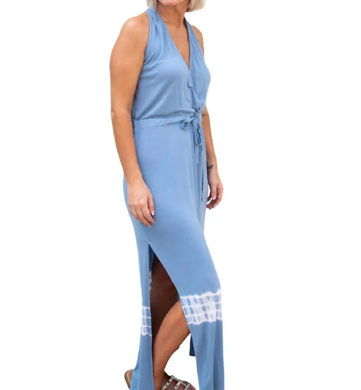 Edgy Fashion Deals Where Would We Be Maxi Dress In Blue Tie Dye Luxury Style