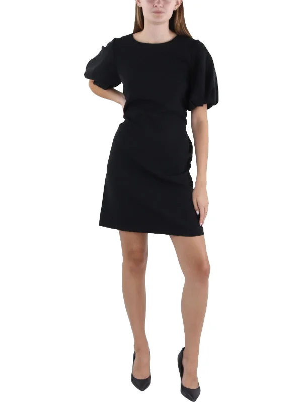 Flirty Fashion Discounts Womens Shift Puff Sleeve Mini Dress Disco - Inspired Retro Dance Look